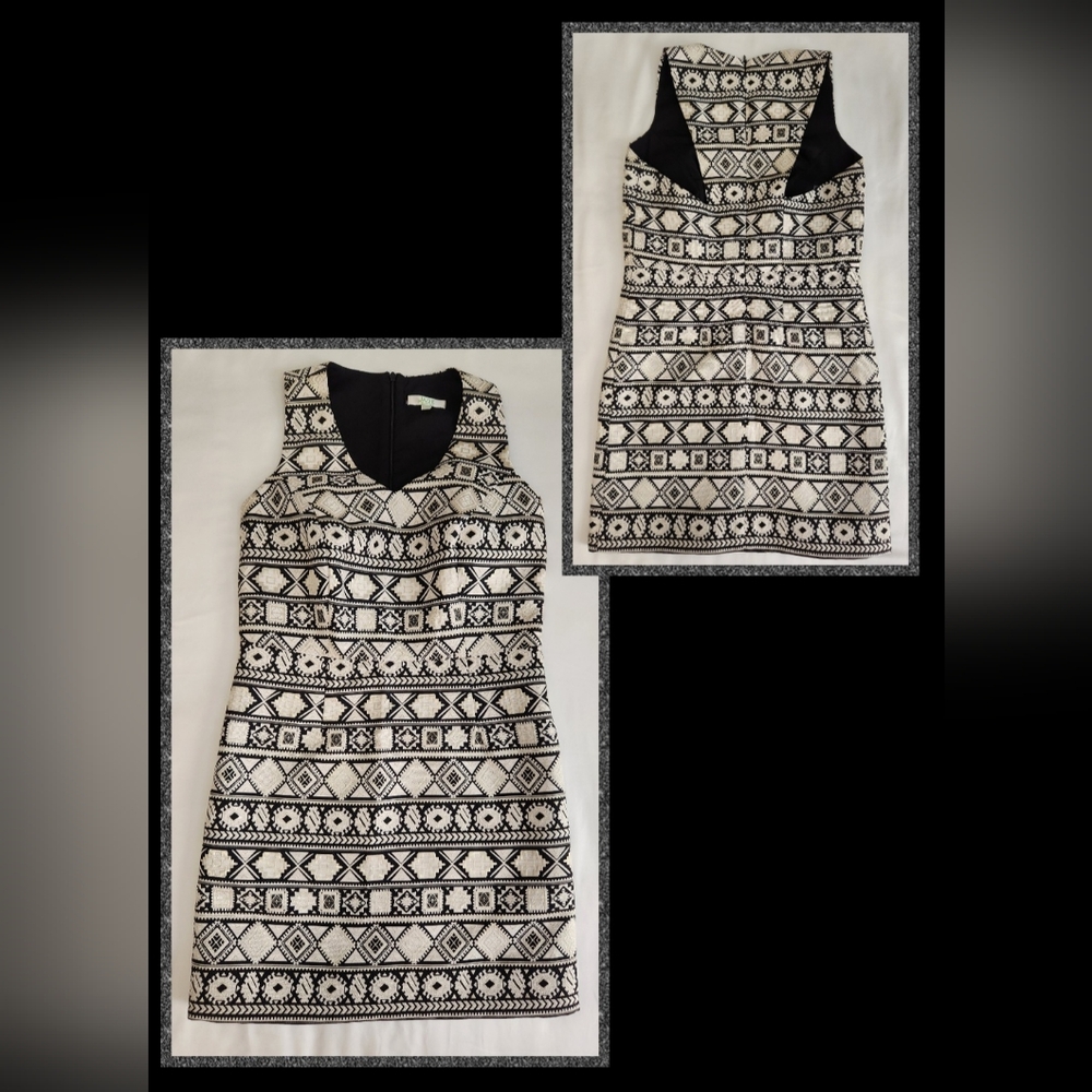 Jade Melody Tam Sleeveless Black and Gold Dress sz XS